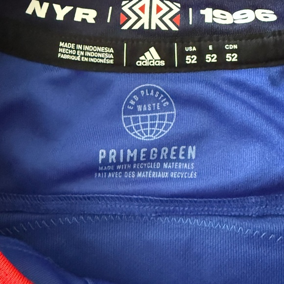 NWT Adidas Rangers Blue and Red Hockey Jersey-52 - Picture 4 of 9